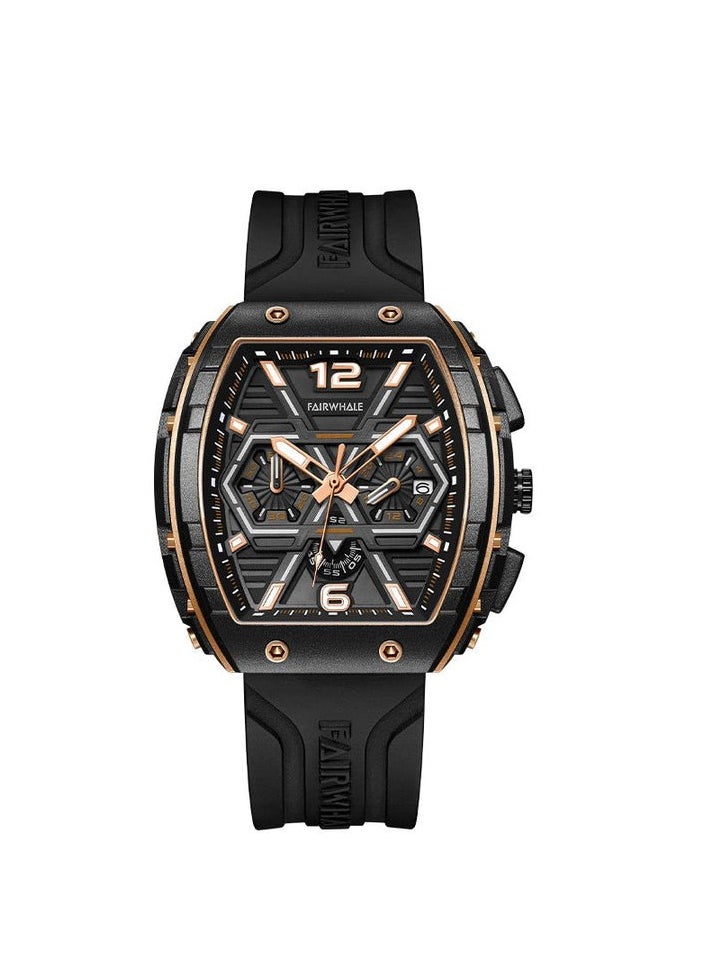 Mark Fairwhale - Mark Fairwhale New Luxury Multi-Hand Chronograph Rubber Strap Waterproof Watch - Image 1