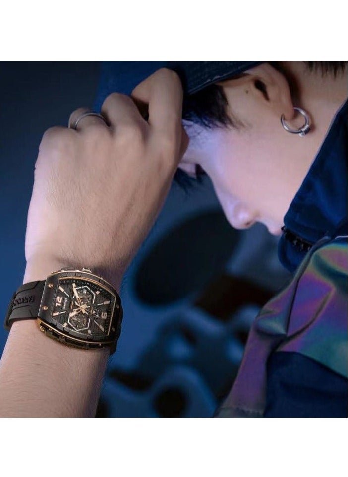 Mark Fairwhale - Mark Fairwhale New Luxury Multi-Hand Chronograph Rubber Strap Waterproof Watch - Image 1