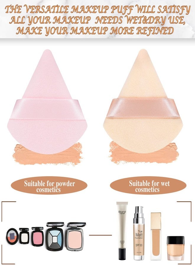 Suclain 48 Pcs Velour Triangle Powder Puff Soft Velour Makeup Puff for Face Powder Makeup Triangle Sponges for Wet and Dry Cosmetic Foundation Loose Mineral Body Makeup Tool(Bright Color) - Image 5