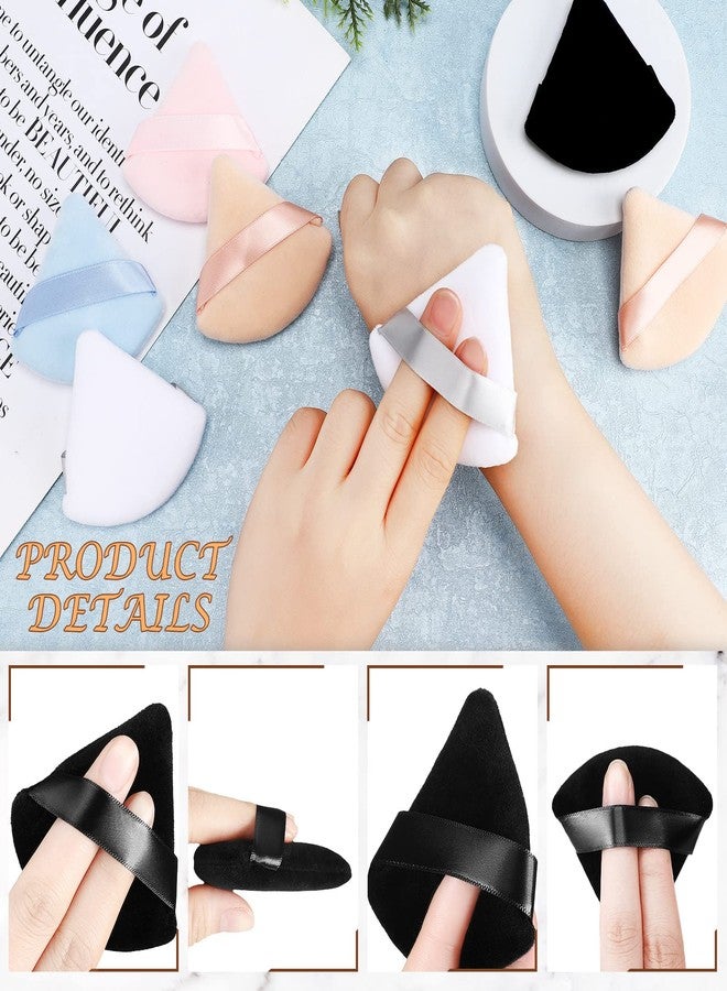 Suclain 48 Pcs Velour Triangle Powder Puff Soft Velour Makeup Puff for Face Powder Makeup Triangle Sponges for Wet and Dry Cosmetic Foundation Loose Mineral Body Makeup Tool(Bright Color) - Image 4
