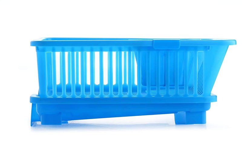 Clazkit 3 in 1 Large Durable Plastic Kitchen Sink Dish Rack Drainer Drying Rack Washing Basket with Tray for Kitchen, Dish Rack Organizers, Utensils Tools Cutlery (Color May Vary - Image 3