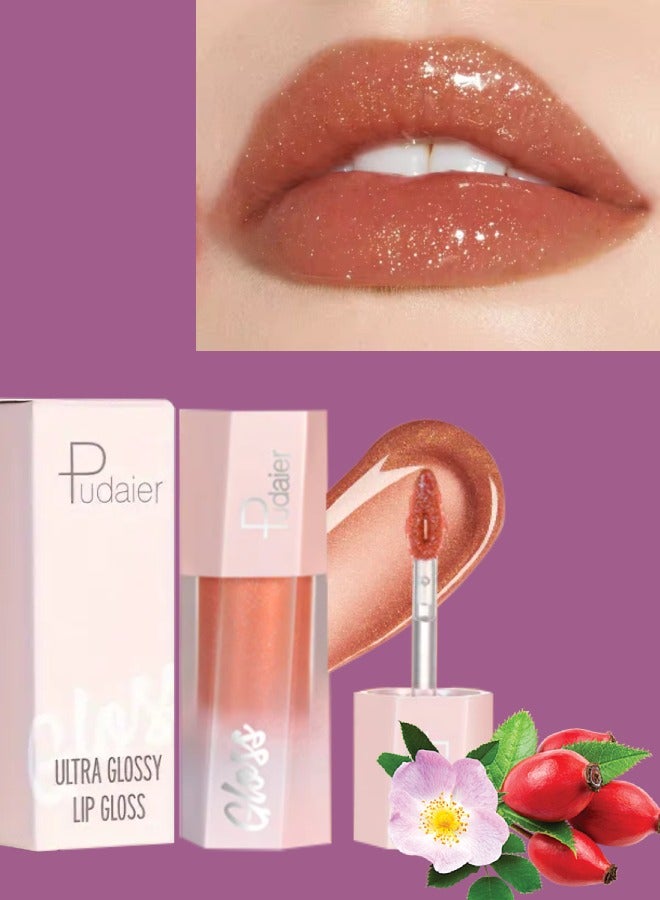 pudaier Ultra Glossy Lip Gloss Diamond Matte Lip Oil Gloss Glitter Metallic Liquid Lipstick Glitter Shimmer Lip Glaze |Shimmery Finish High Pigment Long Lasting Lip Gloss Tint Makeup 01 - Image 1