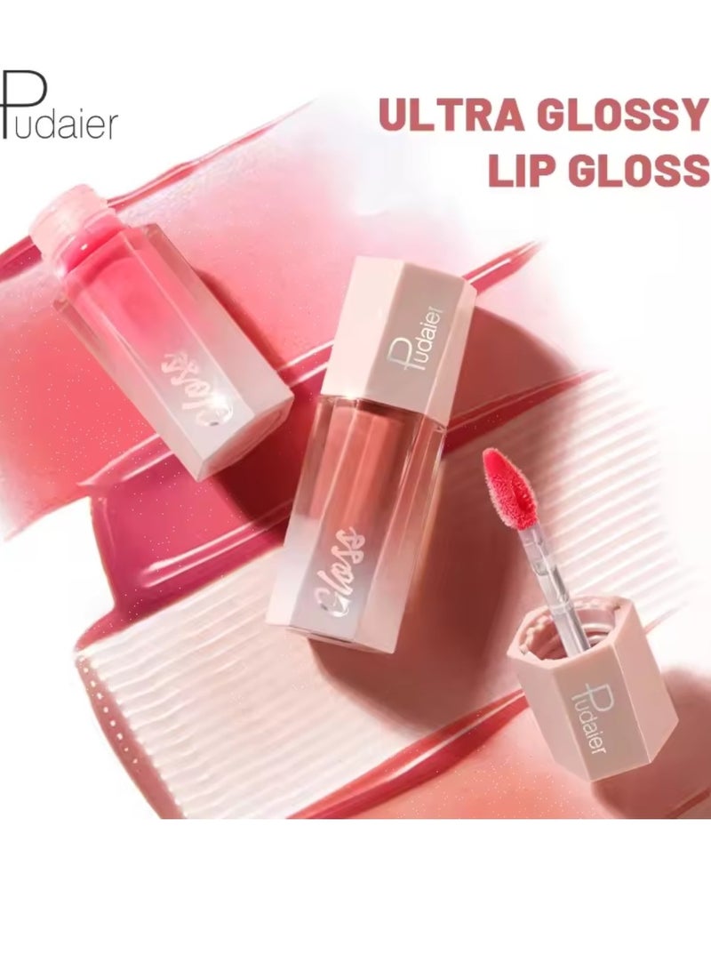 pudaier Ultra Glossy Lip Gloss Diamond Matte Lip Oil Gloss Glitter Metallic Liquid Lipstick Glitter Shimmer Lip Glaze |Shimmery Finish High Pigment Long Lasting Lip Gloss Tint Makeup 01 - Image 2