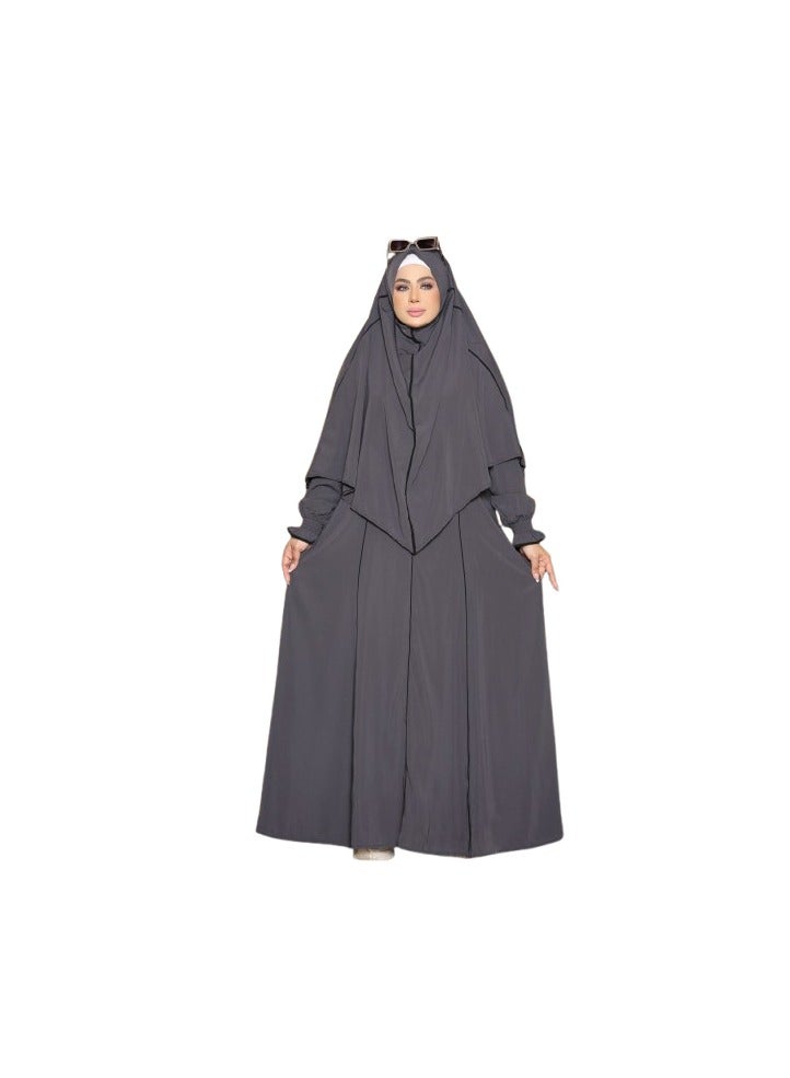 Mulhafuh Basatuh , Royal crepe quilt, one size, can be worn up to 90 kilos for women GAMAL SONS FOR ABAYA 7101
