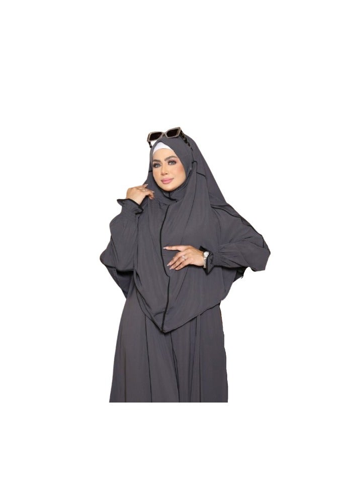 Mulhafuh Basatuh , Royal crepe quilt, one size, can be worn up to 90 kilos for women GAMAL SONS FOR ABAYA 7101