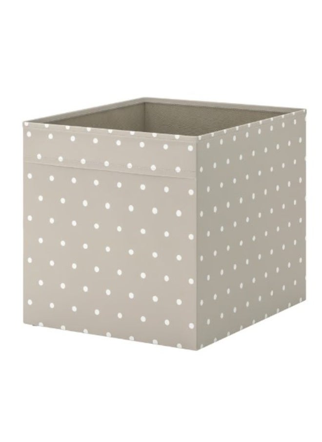 IKEA (IKEA) Box, beige/dotted, 33x38x33 cm  - Image 1