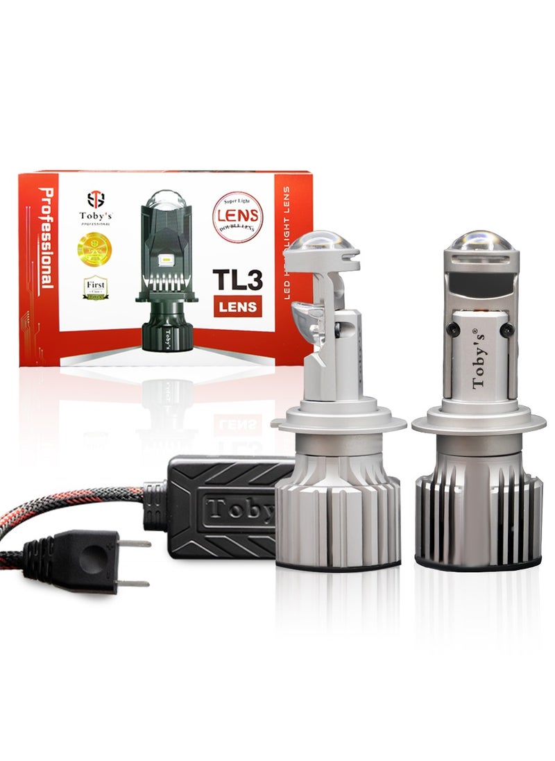 Toby's Toby's New TL3 H7 Led Headlight Bulbs with Mini Projector Lens, High/Low beam and enhanced high beam DC12V 6500K white light  - Image 1