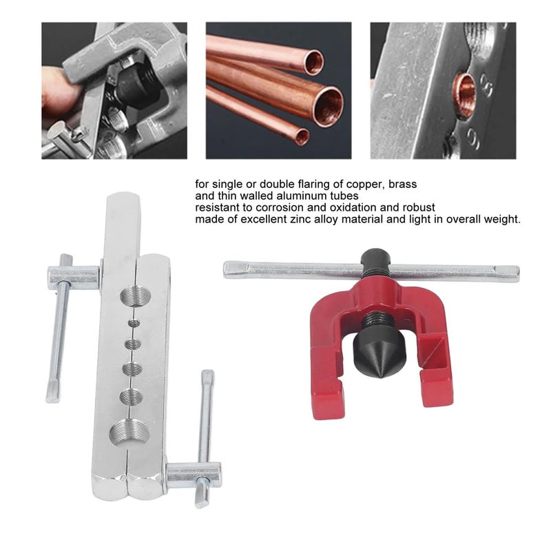 Uptodateproducts Copper Tube Pipe Flaring Tool Expander with 316in 14in 516in 38in 12in 58in Brass Aluminum Tube Tubing Flare Tool Set - Image 4