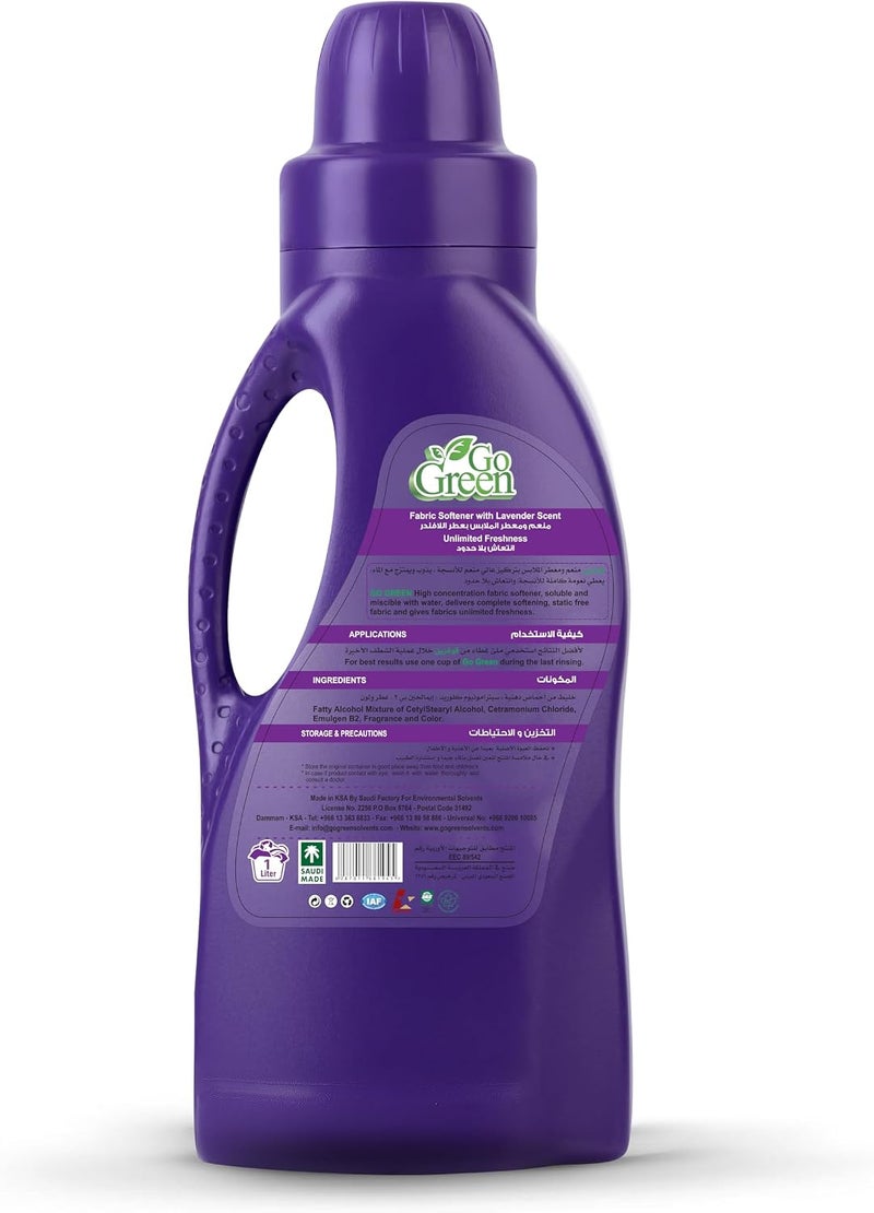 Go Green Fabric Softener & Freshener - Lavender 1 Liter - Image 2