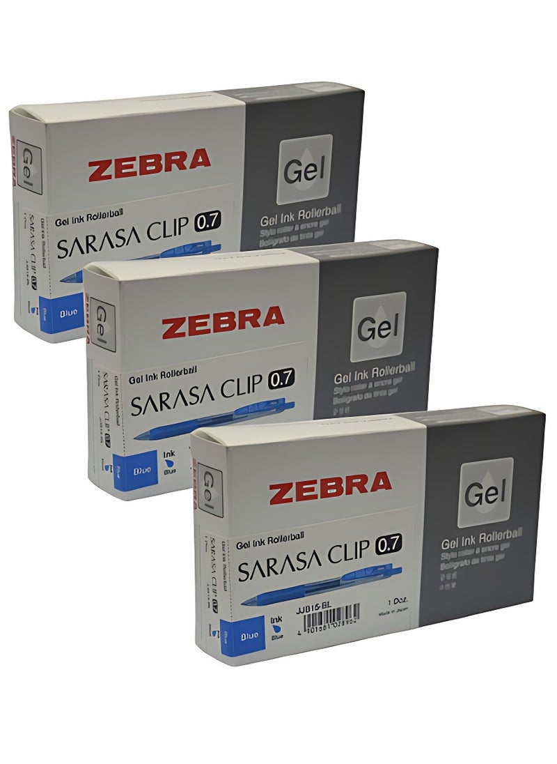 ZEBRA 36 Piece Sarasa Clip Gel Pens 0.7mm Blue Ink Smooth And Long Lasting Writing  - Image 1