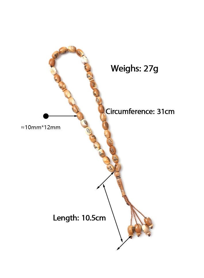 GRKC 33 Beads 10mm×12mm Acrylic Tasbih Prayer Beads – Lightweight, Durable, Perfect for Daily Use - Image 2