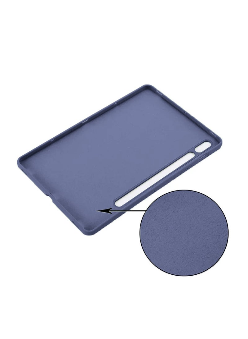 دبليو تيك سامسونج جالاكسي تاب S10 FE 2025 (10.9 بوصة) غطاء جراب سيليكون سائل ناعم ممتاز (MCRPSN) - أزرق - Image 4