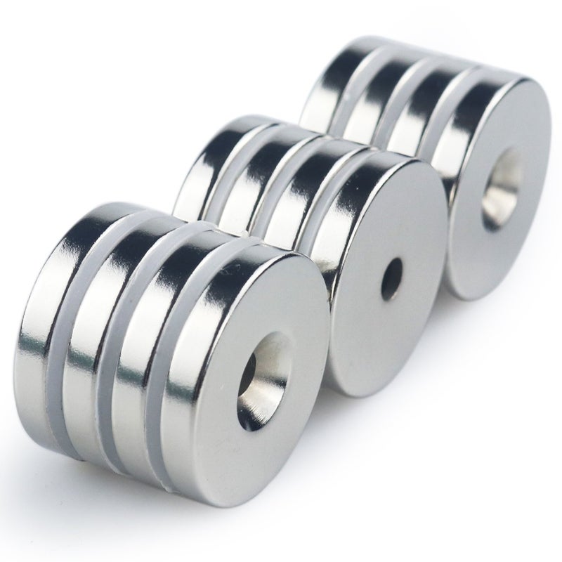 LOVIMAG Neodymium Disc Countersunk Hole Magnets, 1.26 inch x 0.2 inch Strong Permanent Rare Earth Magnets with Screws - Pack of 12 - Image 2