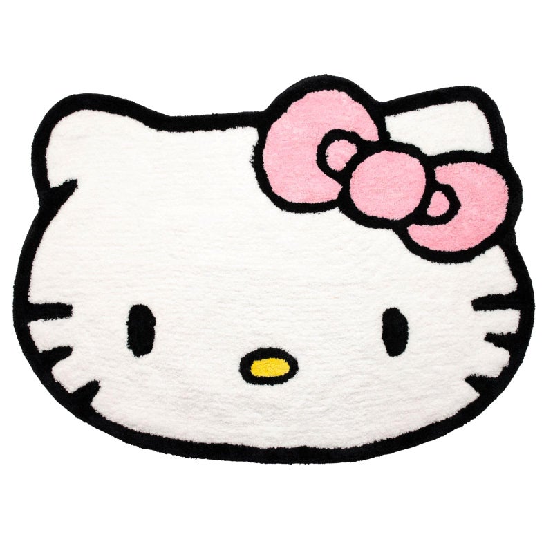 Jay Franco Hello Kitty Plush White Fluffy Accent Rug - 4 x 3 ft Area Rug for Bedroom or Living Room Decor - Image 1