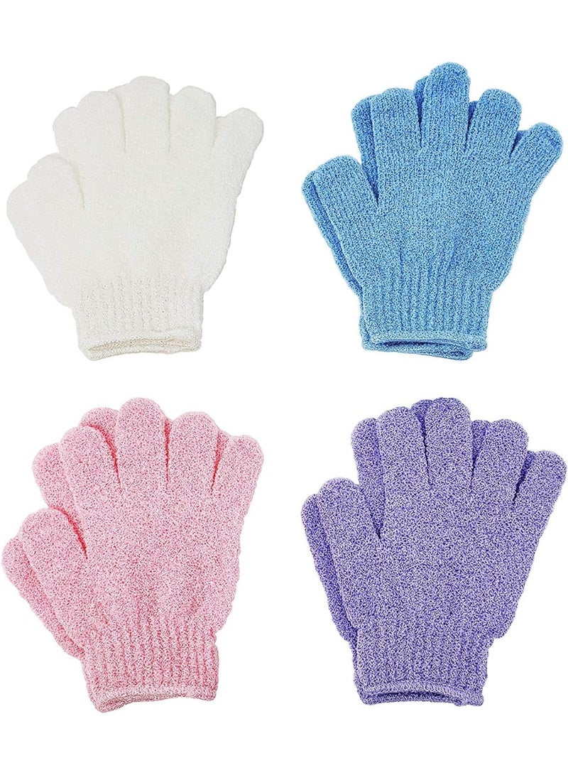 8 Pieces (4pairs) Exfoliating Gloves, Premium Scrub Wash Mitt for Shower, Spa, Massage and Body Scrubs, Spa Exfoliation Accessories for Men and Women (Multicolour) - Image 1