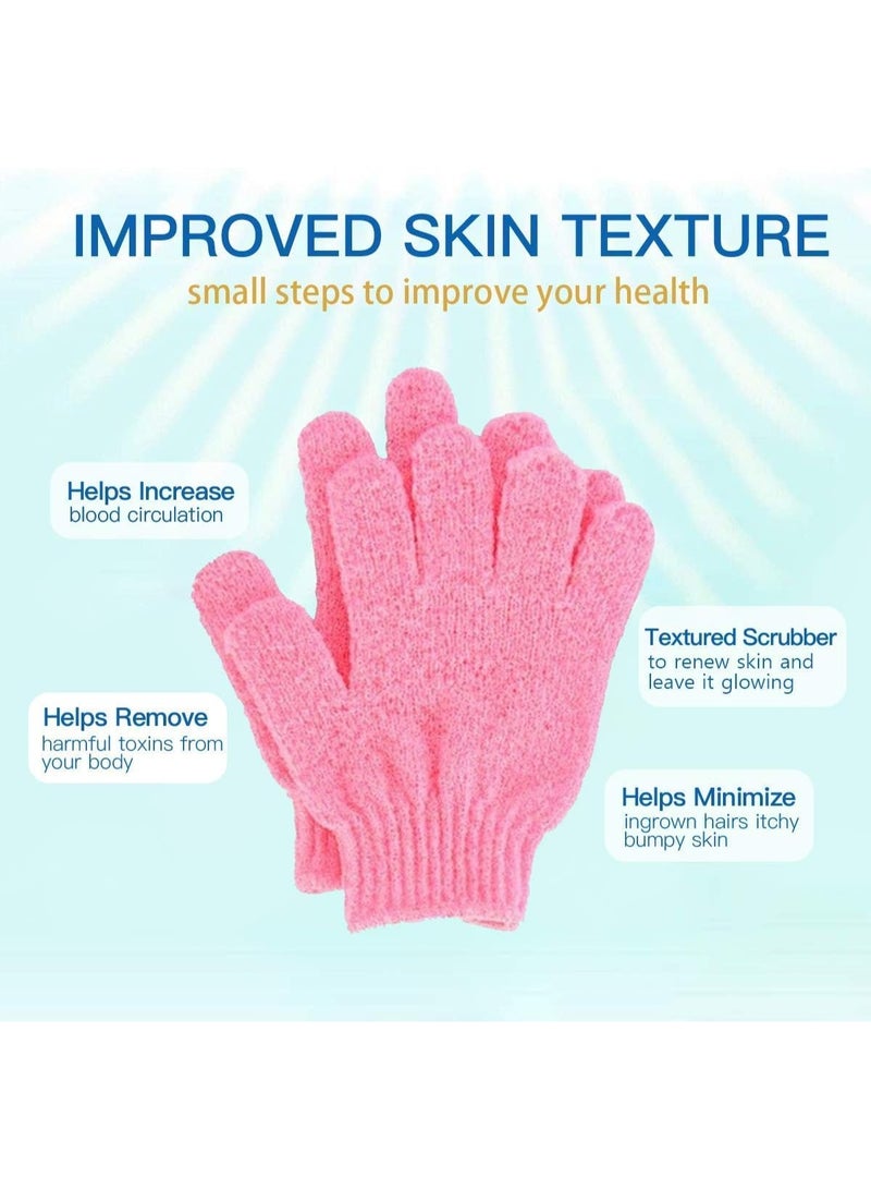 8 Pieces (4pairs) Exfoliating Gloves, Premium Scrub Wash Mitt for Shower, Spa, Massage and Body Scrubs, Spa Exfoliation Accessories for Men and Women (Multicolour) - Image 3