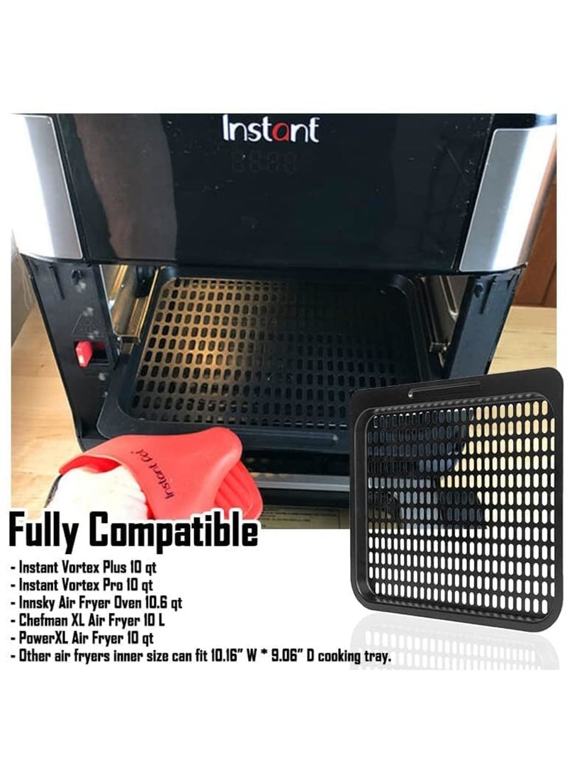 SYOSI 2 Pcs Replacement Cooking Tray, Mesh Cooking Rack Air Fryer Accessories for Instant Vortex, Innsky, Chefman and other Air Fryer Oven, Dishwasher Safe, Removable Mesh Cooking Rack for Air Fryer - Image 2