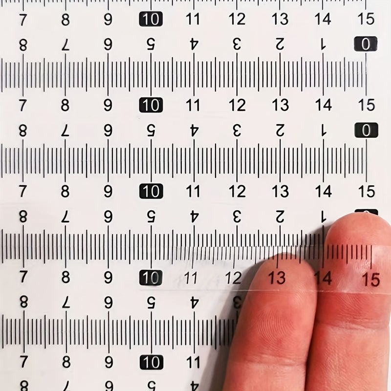 5 قطع مسطرة ذاتية اللصق من 0 إلى 3.94 بوصة للاستخدام المكتبي والدراسي والخياطة على الأسطح الملساء - Image 4