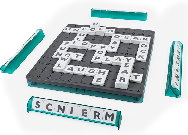 Spinmaster Games, Upwords, Classic Word Game with Stackable Letter Tiles, Family Board Game, Crossword Activity, 1-4 Players, for Ages 8 & Up - Image 3
