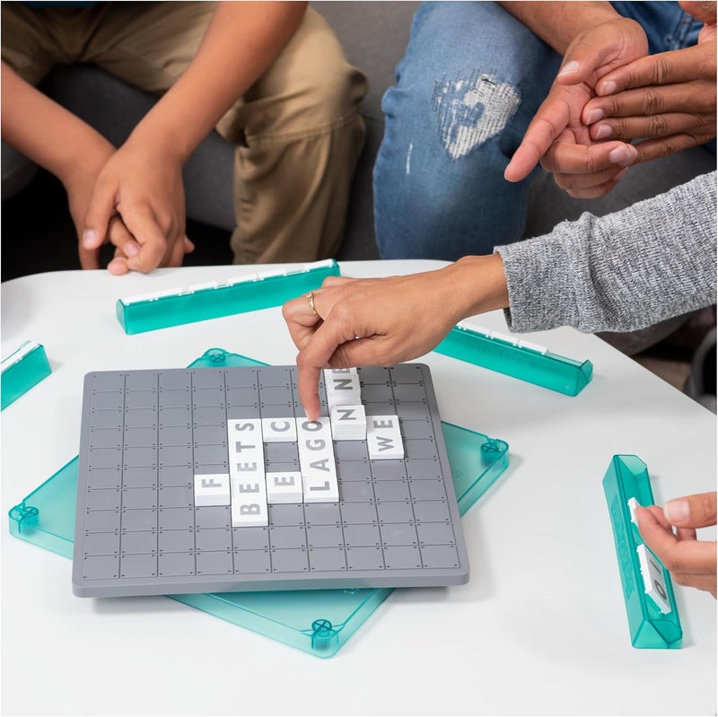 Spinmaster Games, Upwords, Classic Word Game with Stackable Letter Tiles, Family Board Game, Crossword Activity, 1-4 Players, for Ages 8 & Up - Image 4