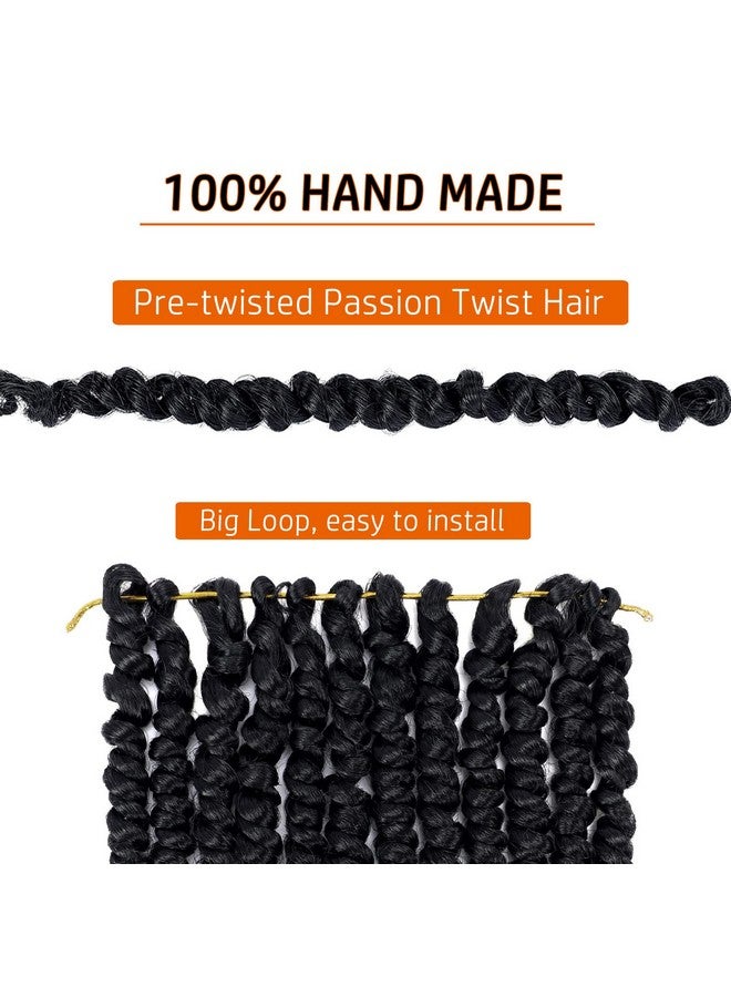 Dorsanee Passion Twist Hair 18 Inch Pre-twisted Passion Twist Crochet Hair for Women Pre-looped Water Wave Crochet Braids Bohemian Curly Crochet Hair Synthetic Hair Extensions 8 packs 1B - Image 5