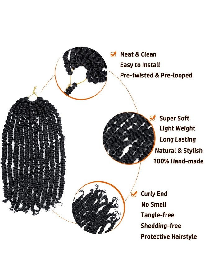 Dorsanee Passion Twist Hair 18 Inch Pre-twisted Passion Twist Crochet Hair for Women Pre-looped Water Wave Crochet Braids Bohemian Curly Crochet Hair Synthetic Hair Extensions 8 packs 1B - Image 4