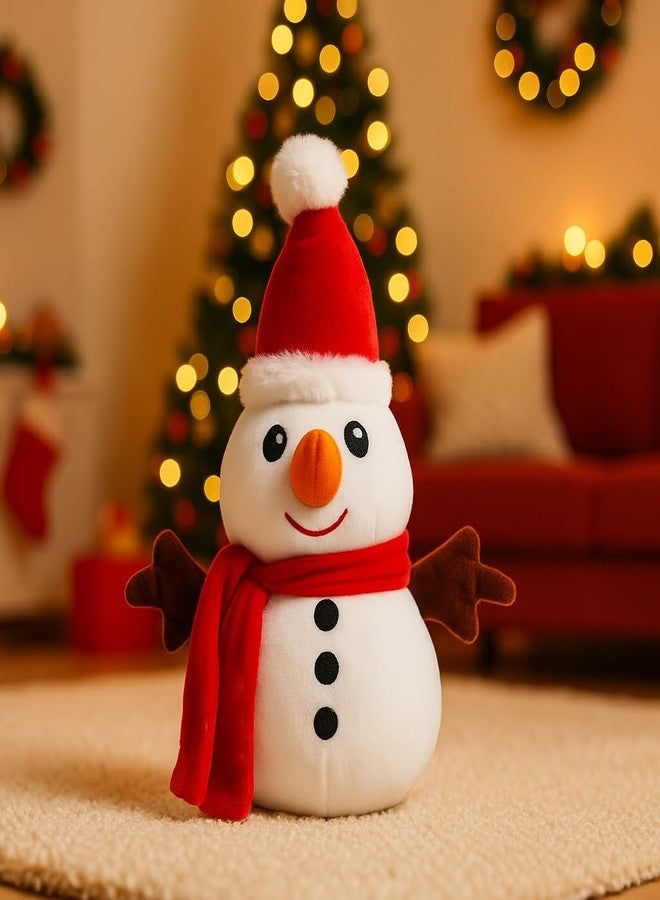 جلانس لعبة رجل الثلج القطيفة من Glance، حيوان محشو، وسادة لعيد الميلاد، ألعاب ناعمة لتزيين عيد الميلاد، 35 سم (35 سم، رجل الثلج) - Image 3