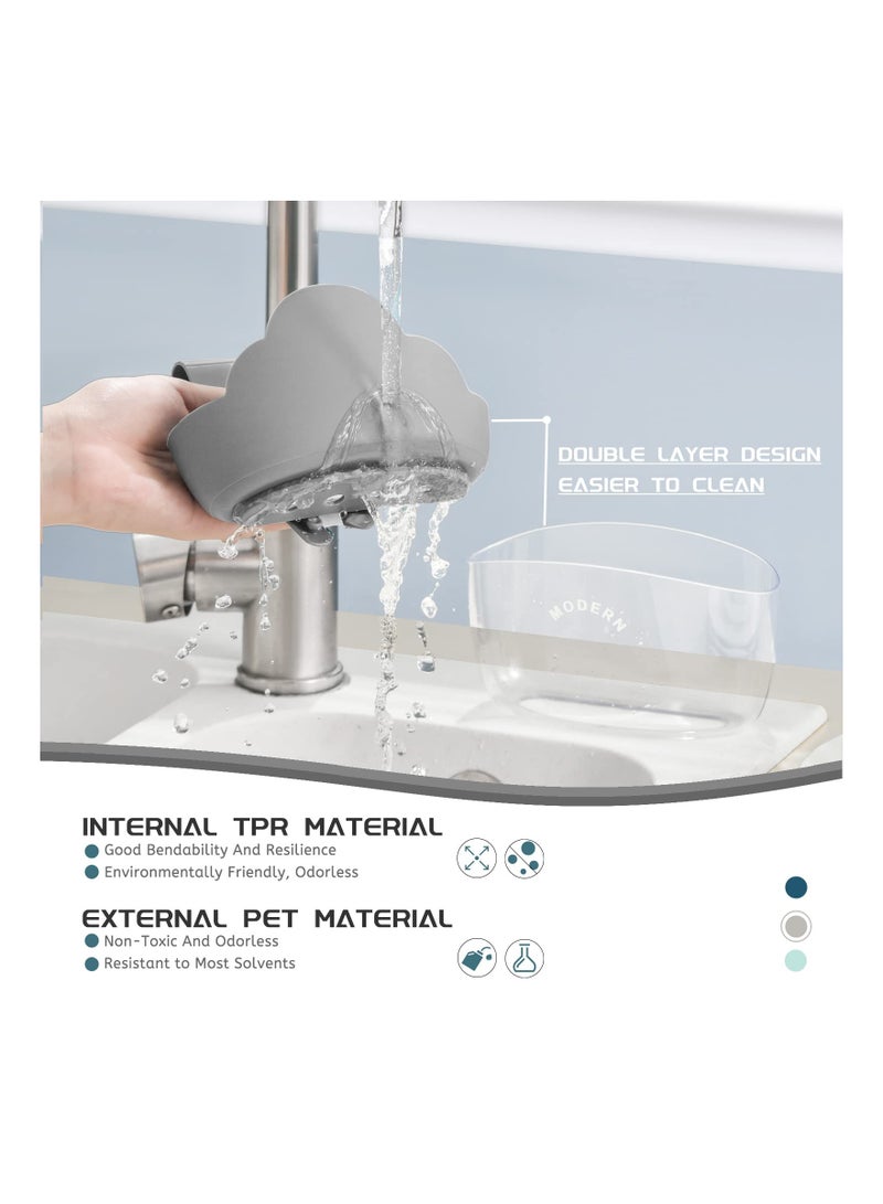 SYOSI Sponge Holder Sink Caddy, SYOSI Sink Storage Filter Rack for Kitchen Organization with 30 Pieces Disposable Mesh Sink Strainer Bags, Hanging Kitchen Adjustable Strap Faucet Caddy (2 Pack, Grey) - Image 5