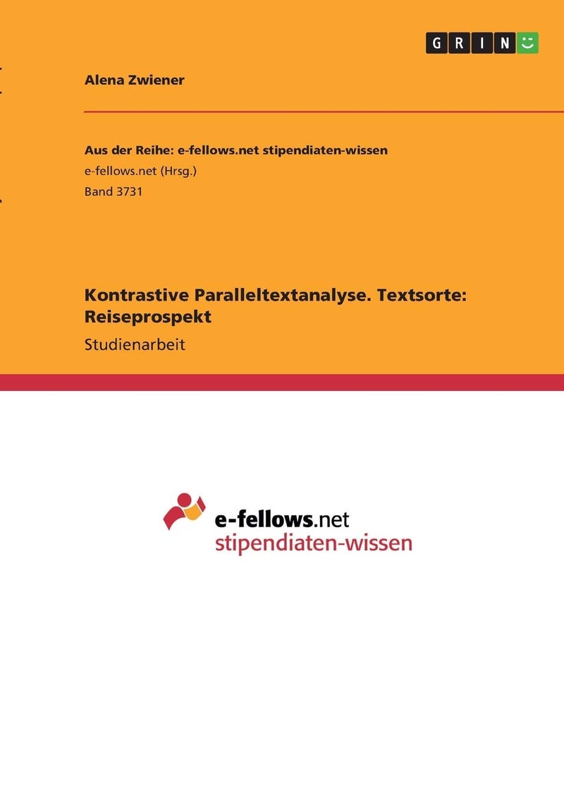Kontrastive Paralleltextanalyse. Textsorte: Reiseprospekt