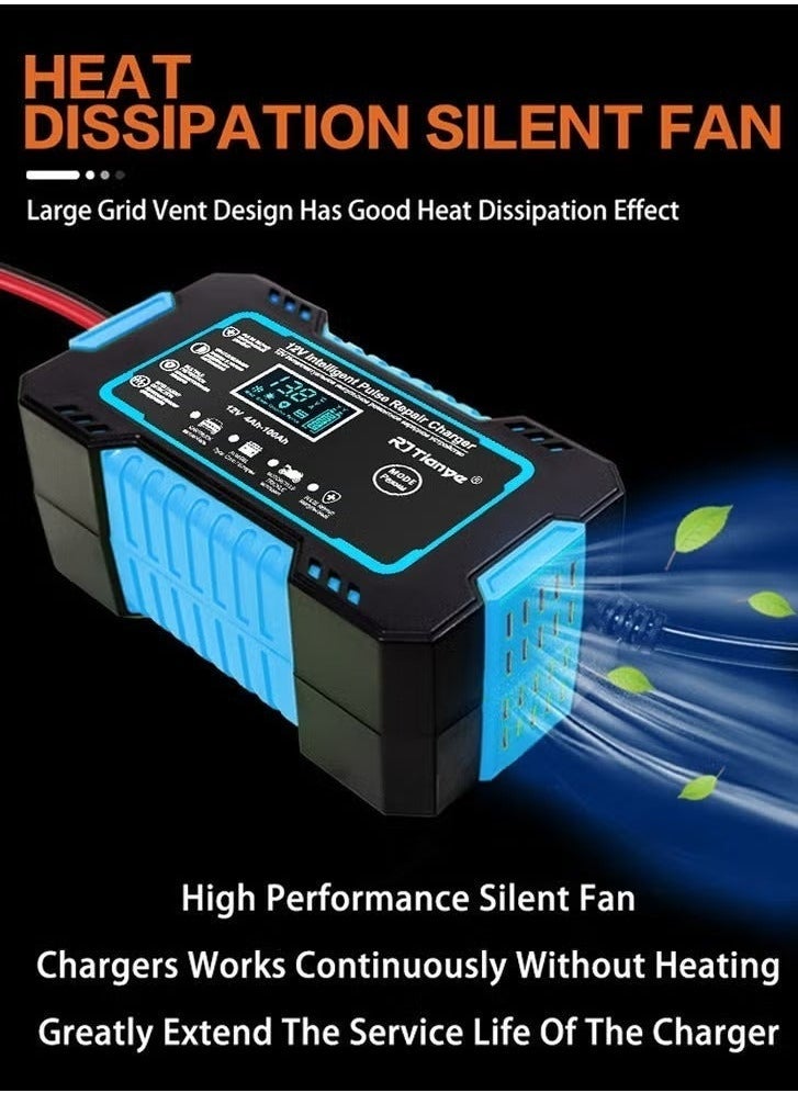 Generic Car Battery Charger, 12V 6A Smart Battery Trickle Charger Automotive 12V Battery Maintainer Desulfator with Temperature Compensation for Car Truck Motorcycle Lawn Mower Marine Lead Acid Batteries  - Image 5