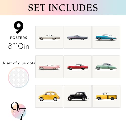 97 Decor Car Posters For Boys Room Cool Car Wall Art Prints Classic Vehicle Pictures Cars Room Decor For Men Guy Bedroom Dorm Decorations - Image 3
