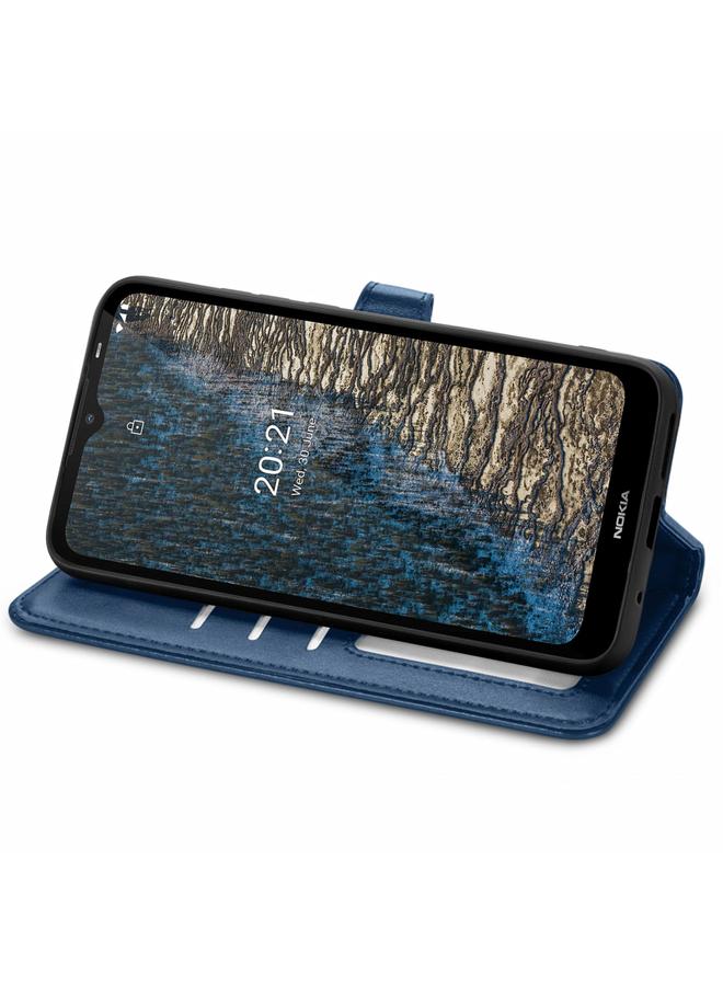 اس-توب جراب لهاتف Nokia C20، جراب هاتف من الجلد بلون سادة مع مشبك - Image 4