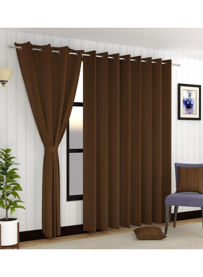 LaVichitra 2 Pieces Premium Blackout Curtains - Thermal Insulated, 3 Layered, 100% Opaque Window Curtain - 5 ft, Brown - Image 1