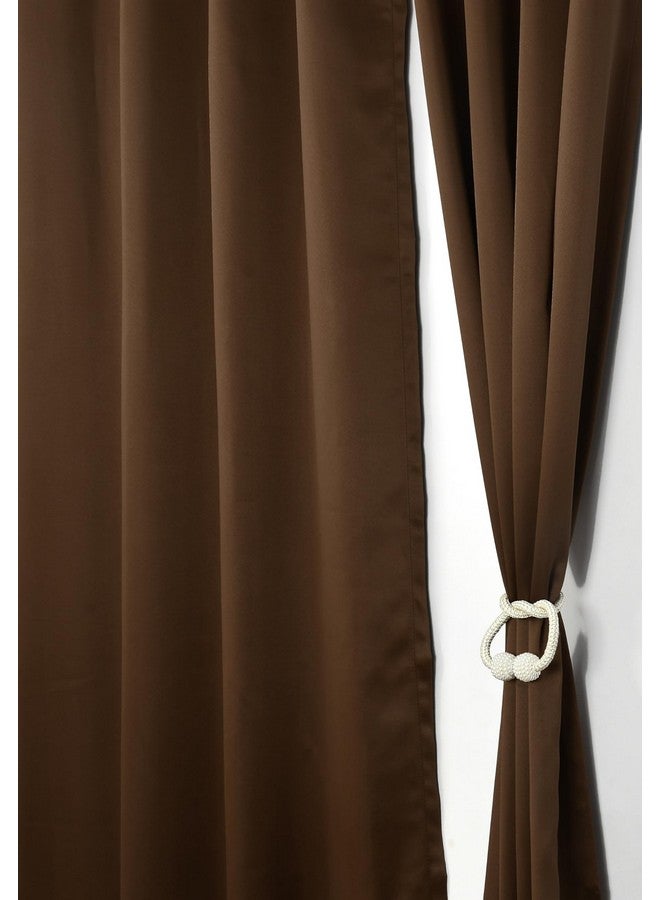 LaVichitra 2 Pieces Premium Blackout Curtains - Thermal Insulated, 3 Layered, 100% Opaque Window Curtain - 5 ft, Brown - Image 3
