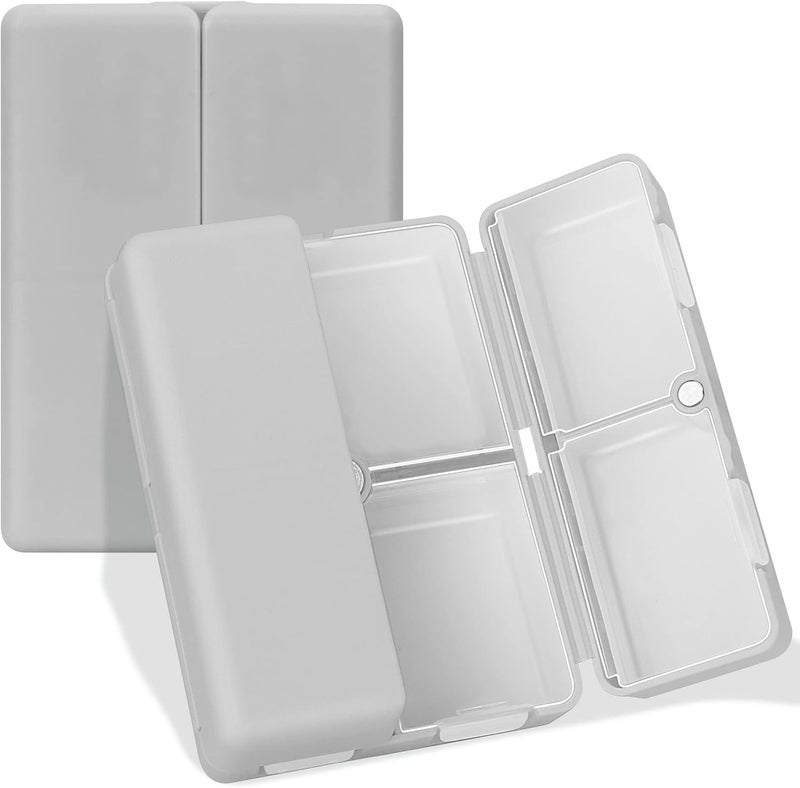 FYY Daily Pill Organizer, 7 Compartments Portable Pill Case Travel Pill Organizer,[Folding Design]Pill Box for Purse Pocket to Hold Vitamins,Cod Liver Oil,Supplements and Medication-Grey - Image 1
