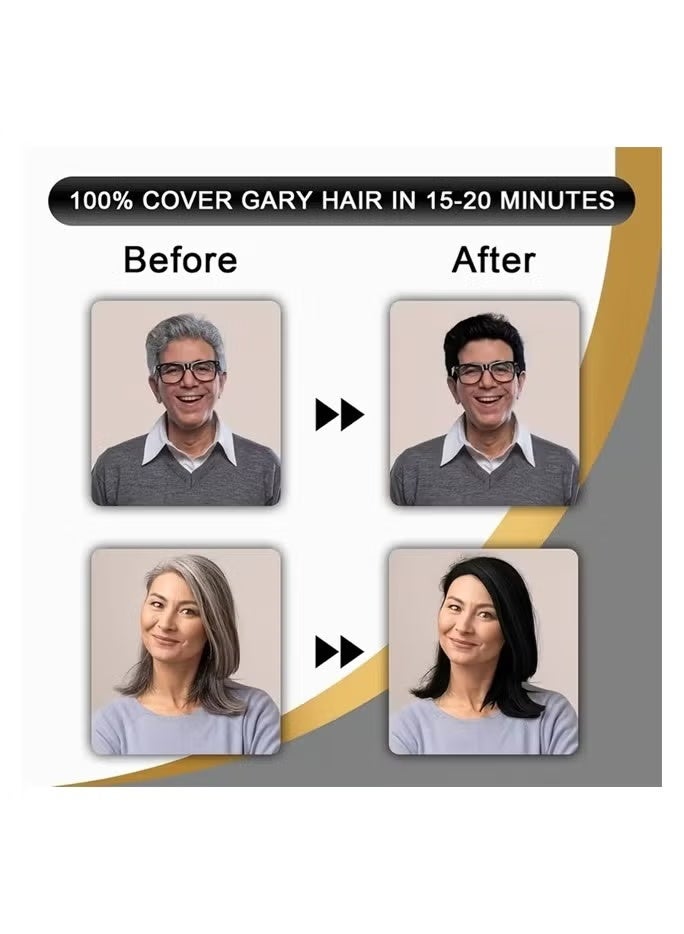 Dexe Argan Speedy Hair Color Shampoo Dark Brown 420ml Pack of 3 | 100% Grey & White Hair Coverage | Long-Lasting Up to 6 Months | For Men & Women - Image 2