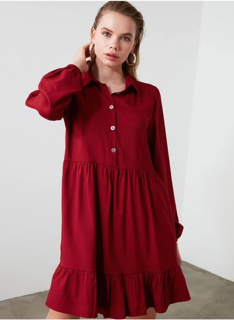 trendyol Balloon Sleeve Placket Dress