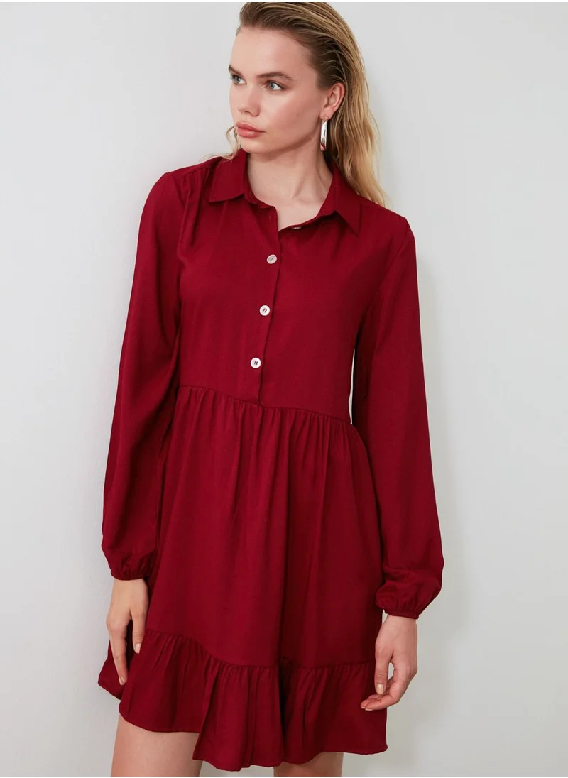 trendyol Balloon Sleeve Placket Dress