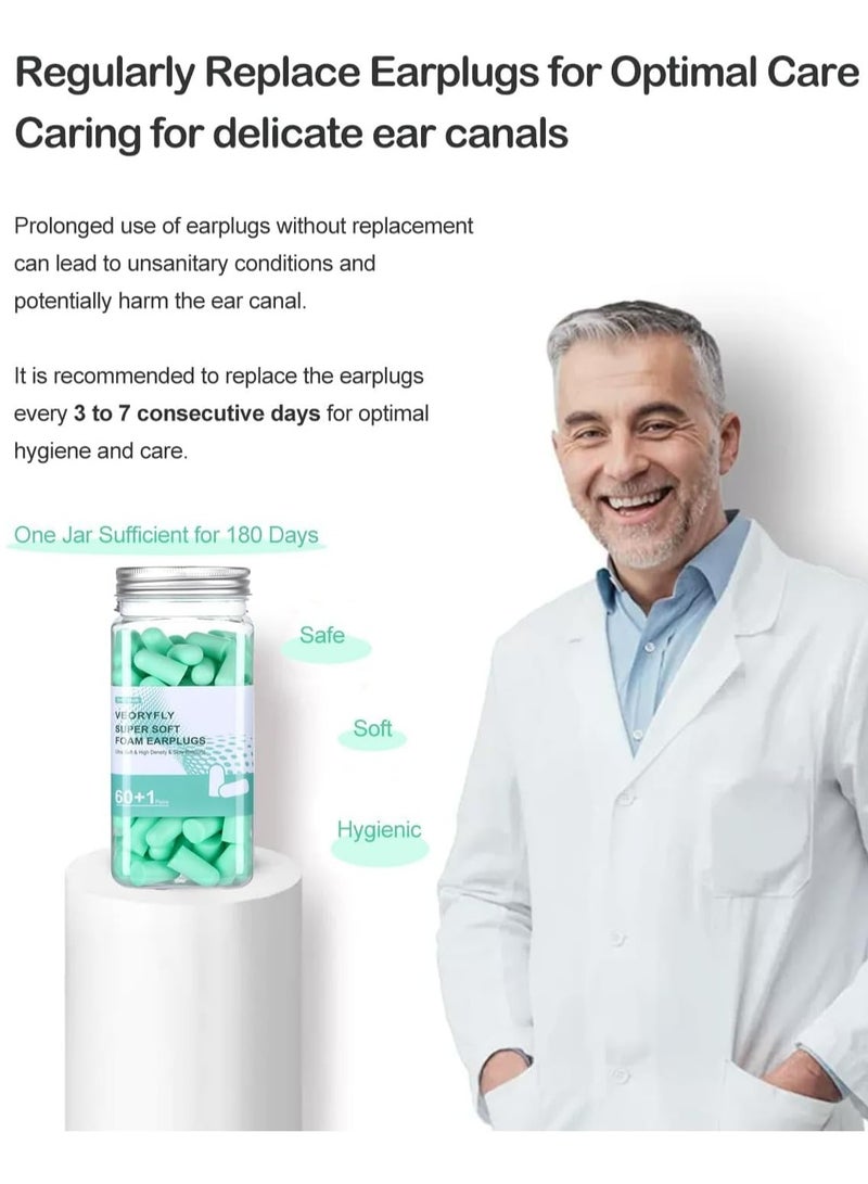 أوزيغالور 61 زوجًا من الأطراف الاسعافية السويدية الناعمة جدًا للنوم، مخفضات الضجيج، مخفضات الصوت للنوم، الدراسة، اللون الأخضر - Image 5