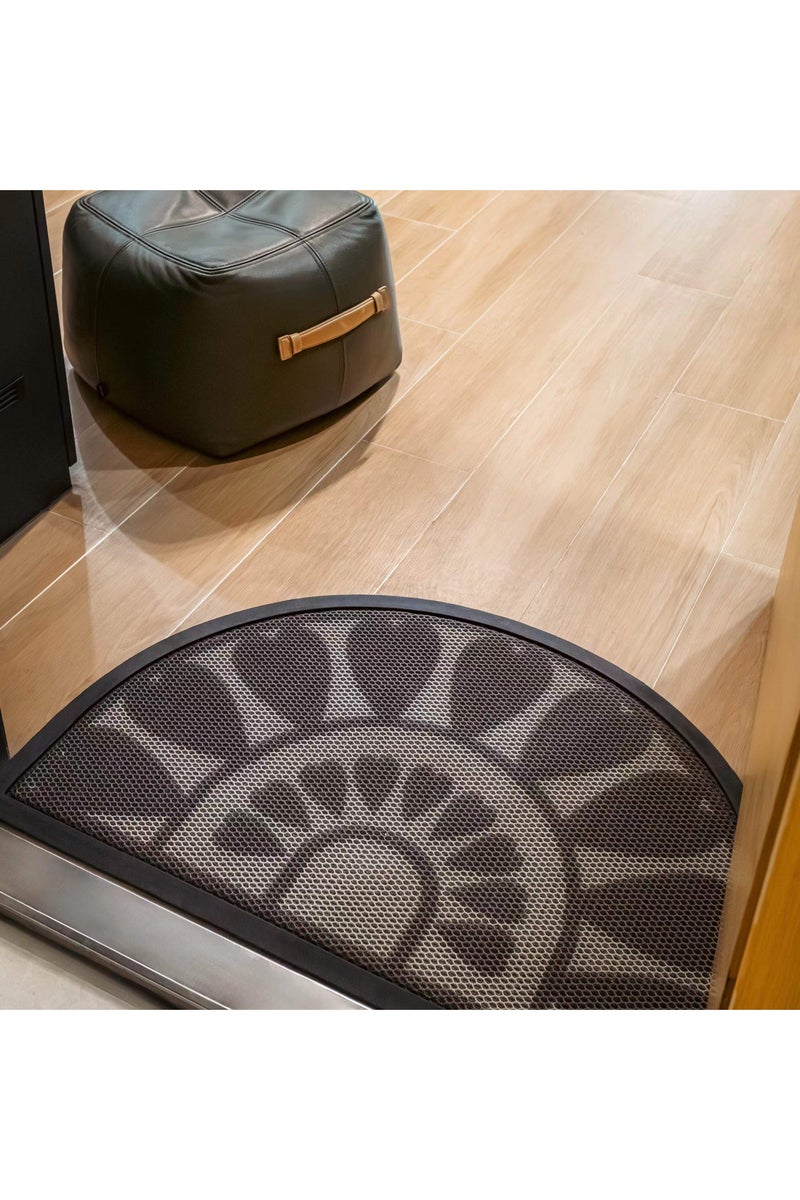 دعاسة نصف دائرية مضادة للانزلاق بتصميم جذاب للاستخدام الداخلي والخارجي باللون الرمادي مقاس ٩٠×٦٠ سم - Image 2