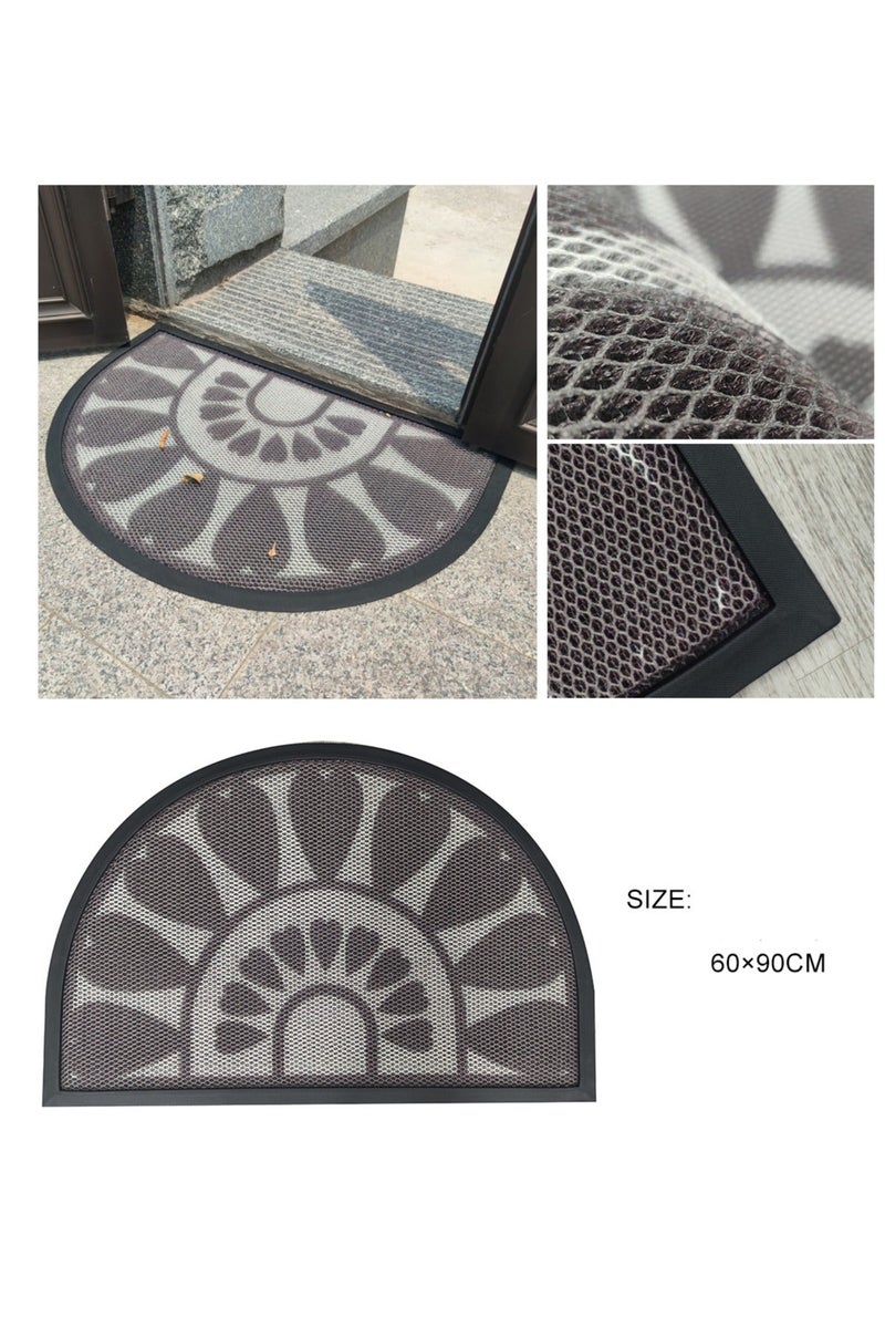 دعاسة نصف دائرية مضادة للانزلاق بتصميم جذاب للاستخدام الداخلي والخارجي باللون الرمادي مقاس ٩٠×٦٠ سم - Image 4