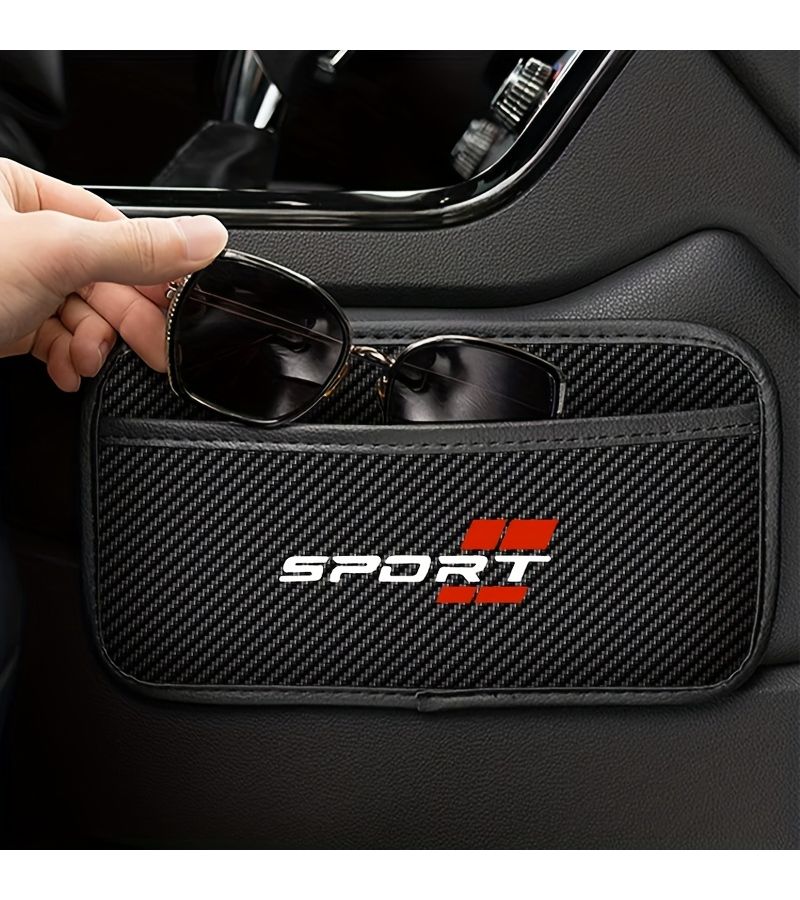 1 Pc Sporty Car Storage Bag Multi Functional Center Console Organizer Waterproof Carbon Fiber Leather For Phones Keys And Cards - Image 5