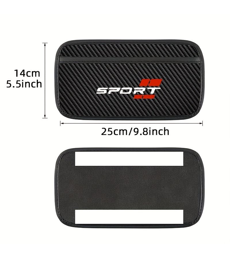 1 Pc Sporty Car Storage Bag Multi Functional Center Console Organizer Waterproof Carbon Fiber Leather For Phones Keys And Cards - Image 2