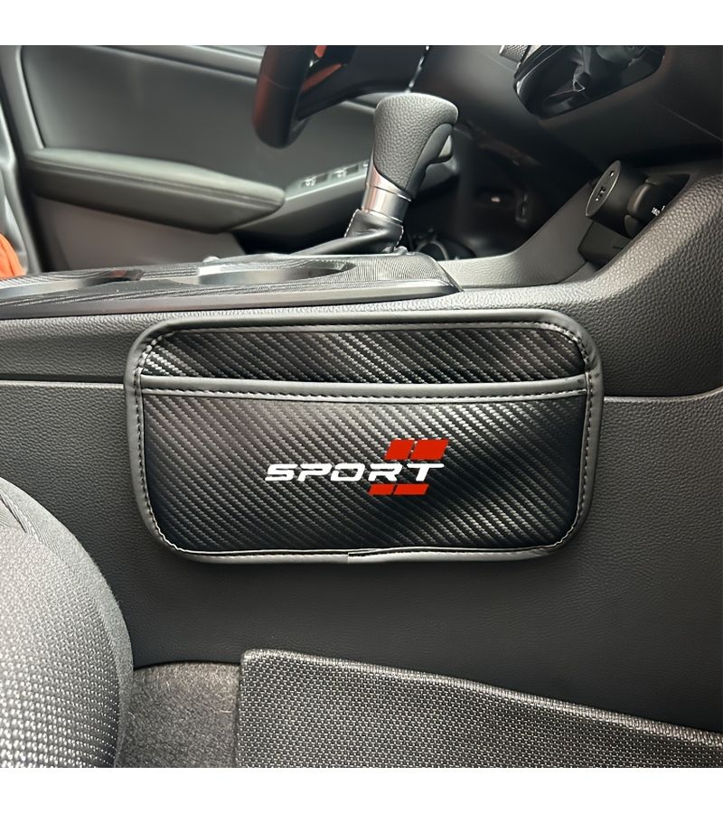 1 Pc Sporty Car Storage Bag Multi Functional Center Console Organizer Waterproof Carbon Fiber Leather For Phones Keys And Cards - Image 3