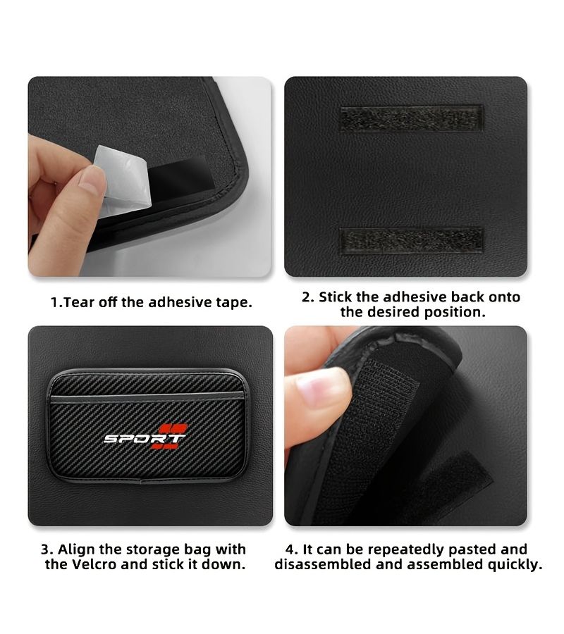 1 Pc Sporty Car Storage Bag Multi Functional Center Console Organizer Waterproof Carbon Fiber Leather For Phones Keys And Cards - Image 4