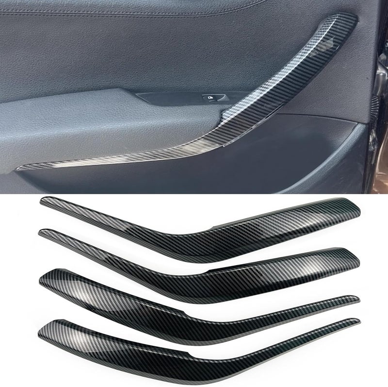 CHUANGHUI Car Door Handle for BMW X1 E84 2010-2015 28i 35i Interior Door Handles Replace Cover Car Door Handle Accessories (Carbon Fiber Color) - Image 1