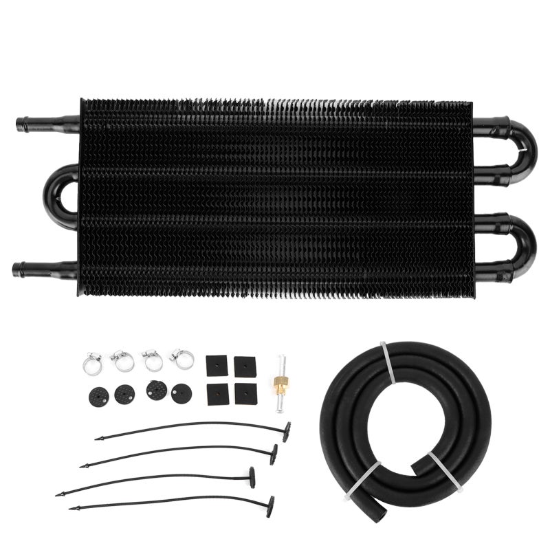 Transmission Oil Cooler Universal Aluminum Engine Oil Radiator - Anodized Durable Cooling for Street Cars Power Steering Cooler - Image 1