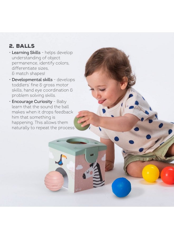 Taf Toys Taf Toys Sensory Baby Tissue Box, Object Permanence Box, Imaginary Play for Infants & Toddlers, Montessori Square Sensory Toys Colorful Pull Scarves, Play Balls & Cards Educational Preschool Learning  - Image 5