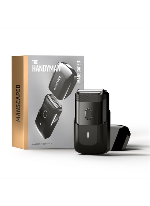 ® The Handyman™ Compact Face Shaver – Portable Men's Travel Facial Hair Groomer, USB-C Rechargeable Electric Razor, Waterproof, Cordless, Dual-Action SkinSafe™ Long-Hair Leveler & Foil Blades