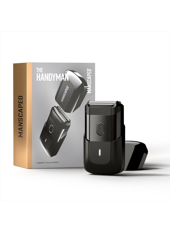 ® The Handyman™ Compact Face Shaver – Portable Men's Travel Facial Hair Groomer, USB-C Rechargeable Electric Razor, Waterproof, Cordless, Dual-Action SkinSafe™ Long-Hair Leveler & Foil Blades